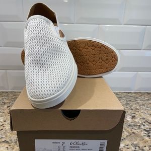 Olukai PEHUEA White Slip On.  Size 7.5